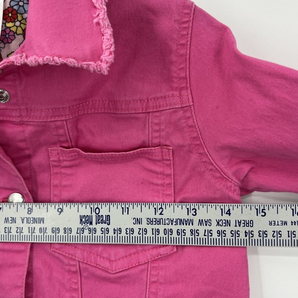 Peanuts Girl's Pink Jean Jacket Snoopy Embroidery Beaded Size 7 Retro - Picture 6 of 7